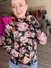Load image into Gallery viewer, Black Floral Mesh Long Sleeve