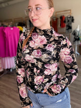 Load image into Gallery viewer, Black Floral Mesh Long Sleeve