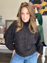 Load image into Gallery viewer, Black Balloon Sleeve Sweater