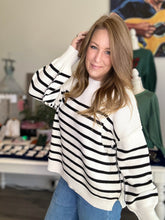 Load image into Gallery viewer, Ivory Striped Oversized Sweater