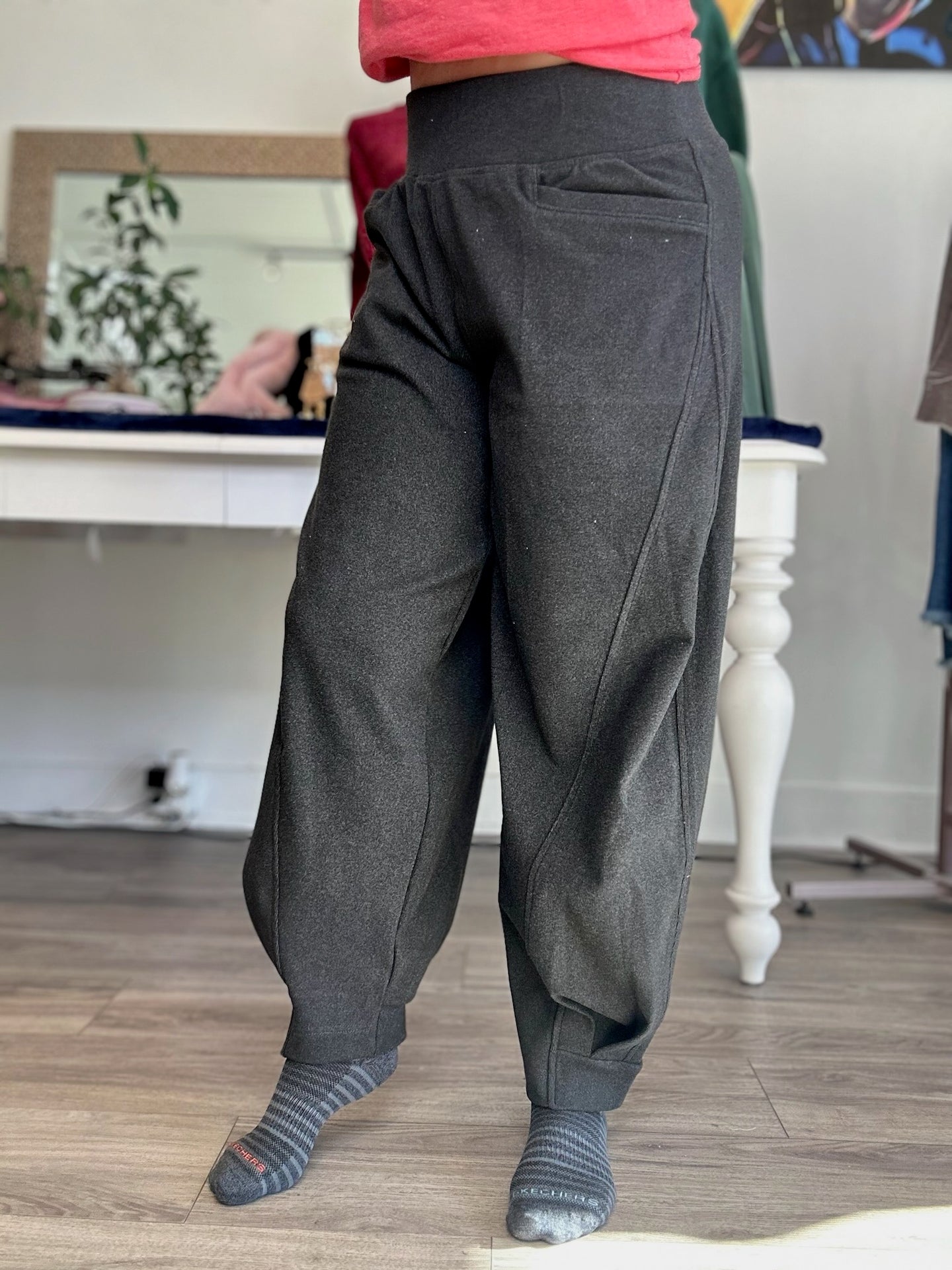 Black Tapered Brushed Joggers