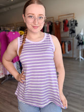 Load image into Gallery viewer, Lavender Color Block Multi Stripe Tank