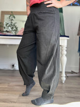 Load image into Gallery viewer, Black Tapered Brushed Joggers