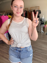 Load image into Gallery viewer, Grey Color Block Multi Stripe Tank