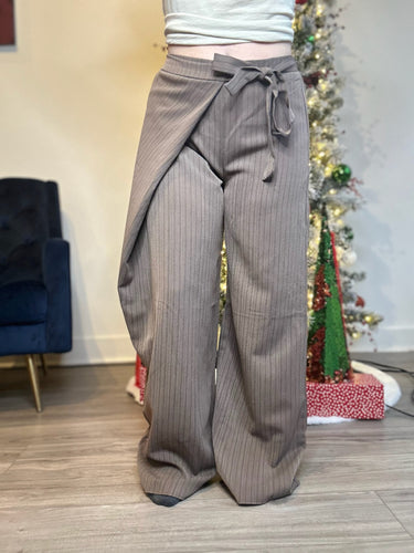 Mocha Wrap Front Dress Pant