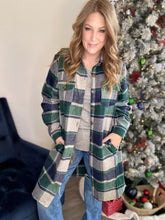 Load image into Gallery viewer, Green Plaid Flannel Shacket