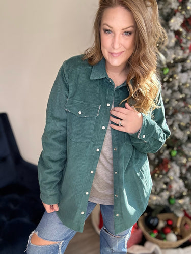 Peacock Corduroy Sherpa Jacket