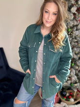 Load image into Gallery viewer, Peacock Corduroy Sherpa Jacket