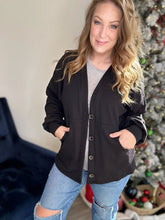 Load image into Gallery viewer, Black Balloon Sleeve Cardigan