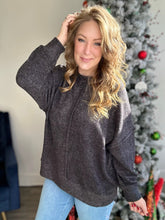 Load image into Gallery viewer, Black Brushed Oversized Sweater
