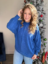 Load image into Gallery viewer, Blue Brushed Oversized Sweater
