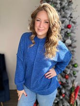 Load image into Gallery viewer, Blue Brushed Oversized Sweater