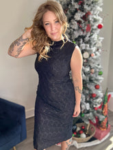 Load image into Gallery viewer, Black Mock Neck Sleeveless Dress