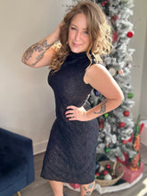 Load image into Gallery viewer, Black Mock Neck Sleeveless Dress