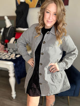 Load image into Gallery viewer, Black Gingham Button Down Jacket
