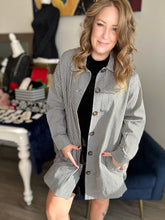 Load image into Gallery viewer, Black Gingham Button Down Jacket