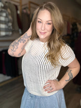 Load image into Gallery viewer, Ivory Crochet Sweater Top
