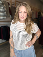 Load image into Gallery viewer, Ivory Crochet Sweater Top