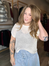 Load image into Gallery viewer, Ivory Crochet Sweater Top