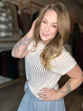 Load image into Gallery viewer, Ivory Crochet Sweater Top