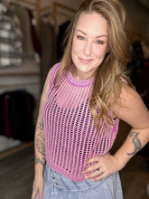 Load image into Gallery viewer, Violet Washed Crochet Vest