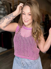 Load image into Gallery viewer, Violet Washed Crochet Vest