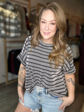 Load image into Gallery viewer, Black Stripe Ribbed Top