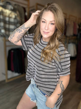 Load image into Gallery viewer, Black Stripe Ribbed Top