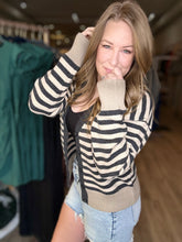 Load image into Gallery viewer, Charcoal Buttoned Sweater Cardigan