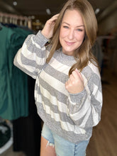 Load image into Gallery viewer, Heather Grey Contrast Sweater
