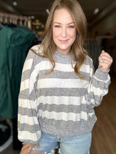 Load image into Gallery viewer, Heather Grey Contrast Sweater