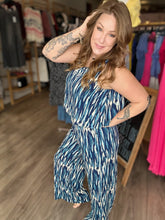 Load image into Gallery viewer, Blue Overlay Sleeveless Jumpsuit