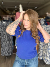 Load image into Gallery viewer, Cobalt Puff Short Sleeve Top