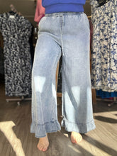 Load image into Gallery viewer, Wide Leg Drawstring Ruffled Pants