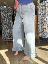 Load image into Gallery viewer, Wide Leg Drawstring Ruffled Pants