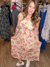 Load image into Gallery viewer, Ivory Floral Net Lined Dress