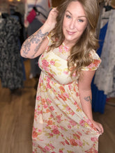 Load image into Gallery viewer, Ivory Floral Net Lined Dress