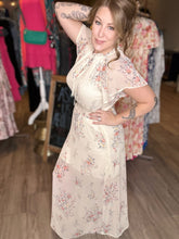 Load image into Gallery viewer, Cream Mock Neck Floral Dress