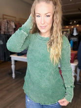 Load image into Gallery viewer, Green Washed Long Sleeve Top