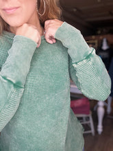 Load image into Gallery viewer, Green Washed Long Sleeve Top