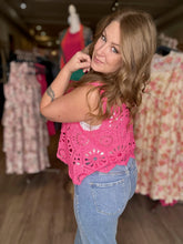 Load image into Gallery viewer, Pink Crochet Tank Top