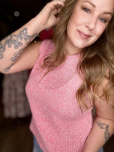 Load image into Gallery viewer, Pink Crew Neck Boucle Tank