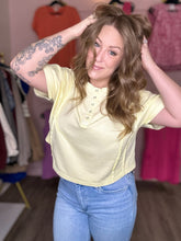 Load image into Gallery viewer, Yellow Henley Short Sleeve Top