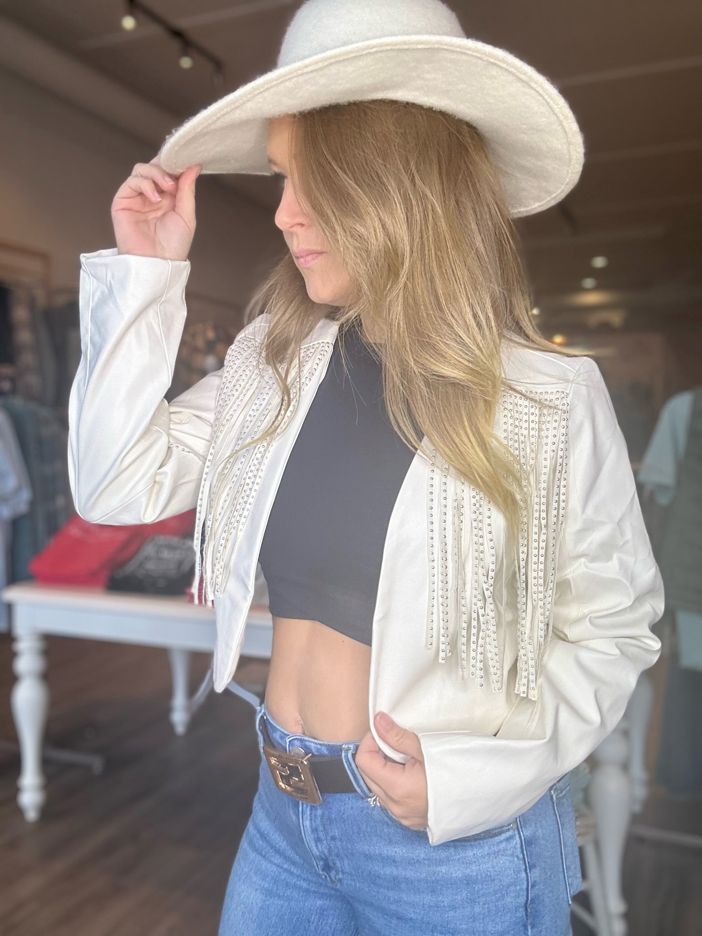 White Fringe Jacket