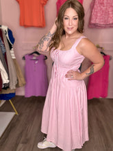 Load image into Gallery viewer, Pink Front Tie Sleeveless Dress