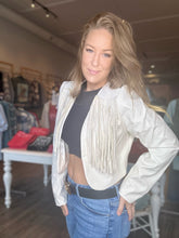 Load image into Gallery viewer, White Fringe Jacket