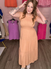 Load image into Gallery viewer, Apricot Smocked Tiered Dress
