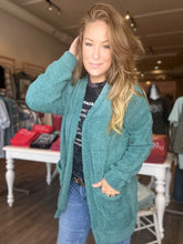 Load image into Gallery viewer, Teal Double Pocket Cardigan