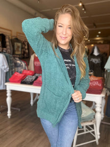 Teal Double Pocket Cardigan