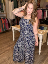 Load image into Gallery viewer, Navy Printed Wide Leg Jumpsuit